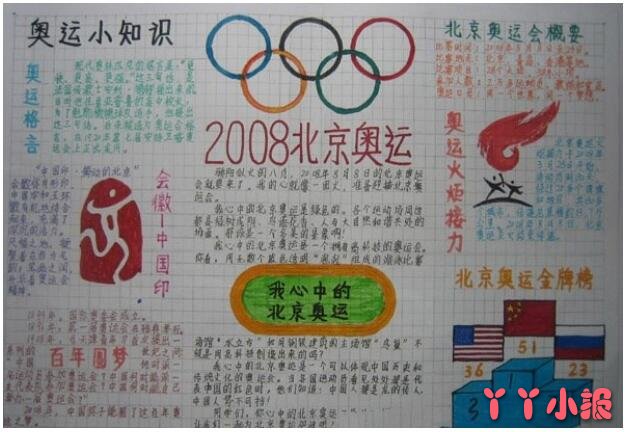 怎么画2008年北京奥运手抄报好看简单