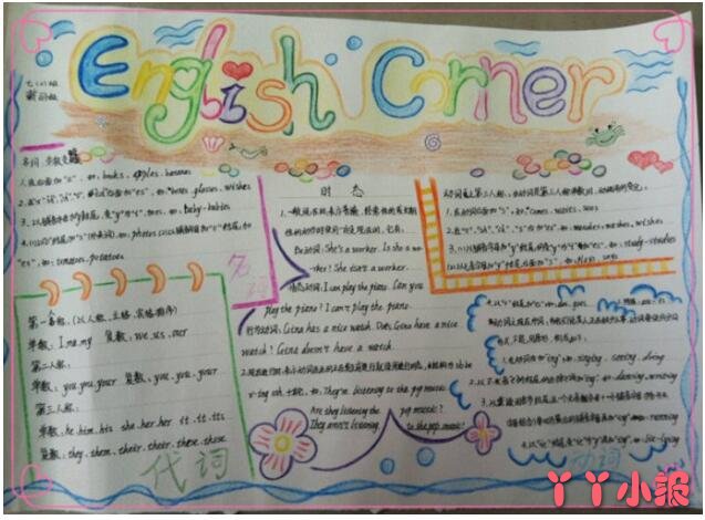 七年级英语词性手抄报怎么画简单漂亮