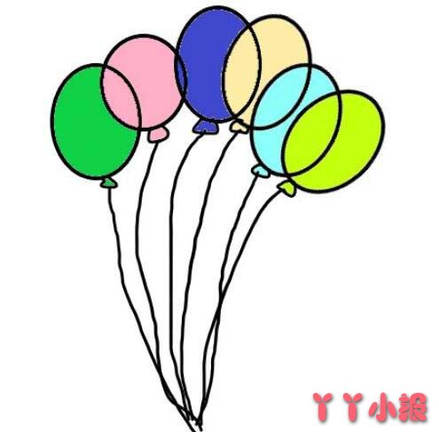 放飞气球庆祝61儿童节简笔画简单漂亮