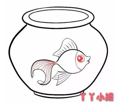 怎么画金鱼缸简笔画教程涂色简单又漂亮