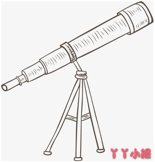 021如何画天文望远镜简笔画教程简单又好看