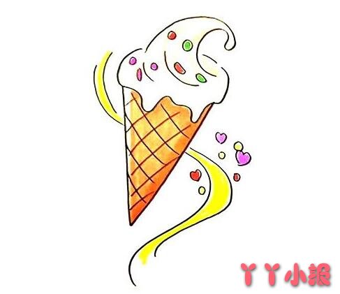冰淇淋的画法步骤教程涂颜色简单好看