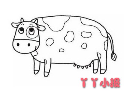 奶牛的画法步骤图教程简单又漂亮