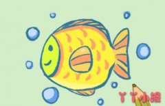 小鱼游泳的画法步骤教程涂色简单漂亮