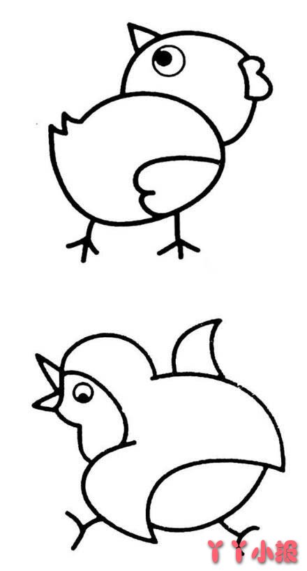 寻找食物的小鸡怎么画简笔画简单可爱