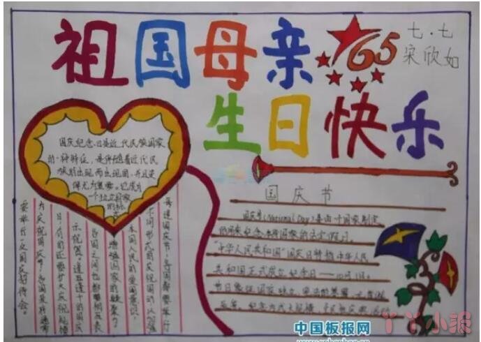 小学生庆祝国庆节生日手抄报模板图片02