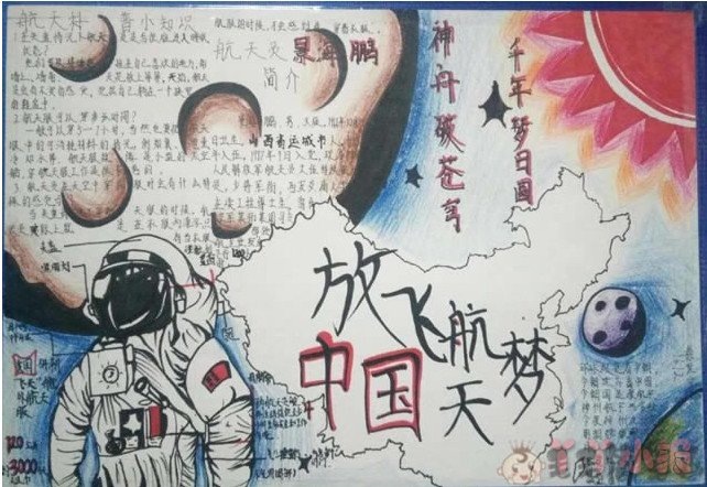 中国航天梦手抄报怎么画简单又漂亮