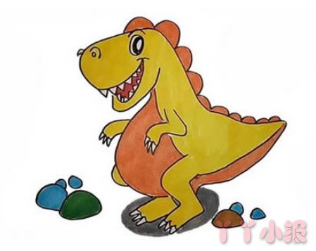 卡通恐龙的画法步骤涂颜色 恐龙简笔画图片