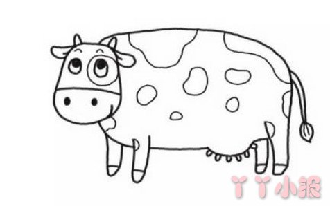 简笔画奶牛的画法步骤图简单又好看