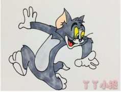 汤姆猫的画法步骤涂色 汤姆猫简笔画图片