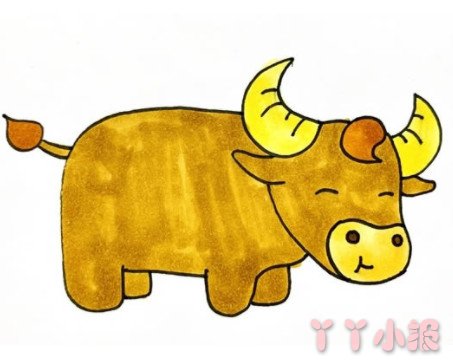 老黄牛的画法步骤涂颜色 牛的简笔画图片