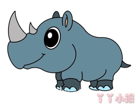 卡通犀牛的画法步骤涂色 犀牛简笔画图片
