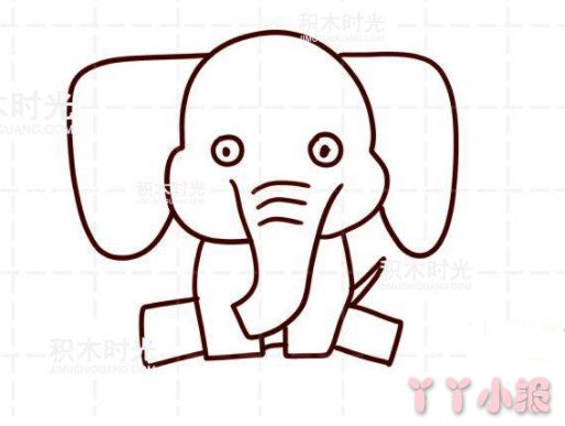 卡通大象怎么画涂色 大象简笔画图片