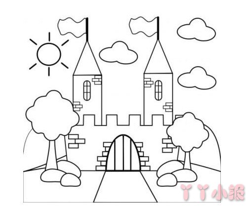 城堡怎么画简单又漂亮 城堡简笔画图片