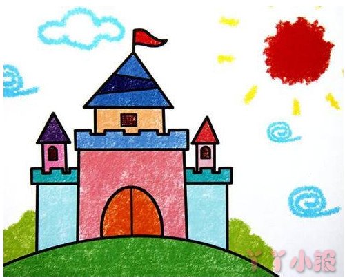 城堡的画法涂颜色 城堡简笔画图片