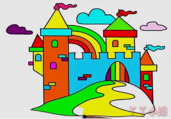 城堡的画法涂颜色 城堡简笔画图片