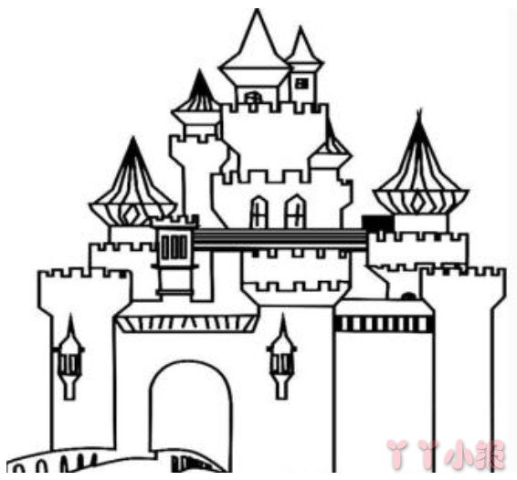 城堡怎么画涂颜色 城堡简笔画图片