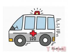 救护车的画法涂色 救护车简笔画图片