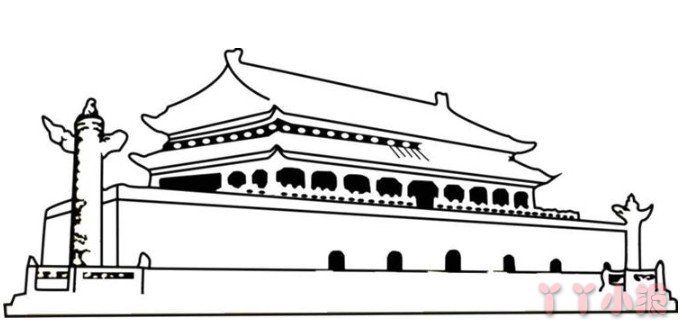 北京天安门的画法图解，北京天安门简笔画