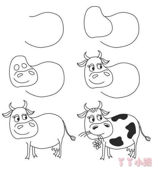 奶牛怎么画简单又好看 奶牛简笔画图片
