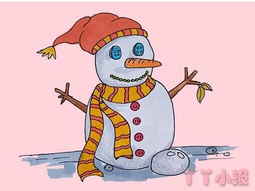  怎么绘画雪人简笔画步骤教程涂颜色简单
