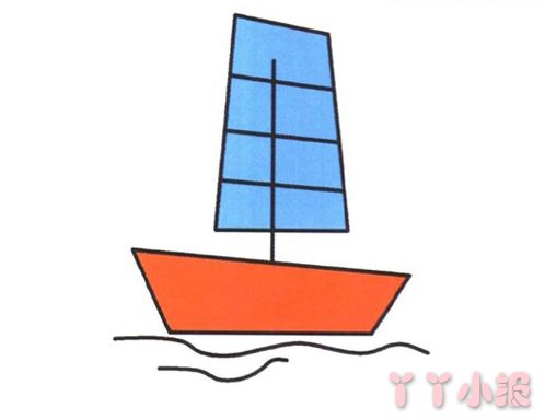 帆船怎么画涂颜色 帆船简笔画图片