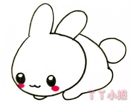 趴地上小白兔简笔画怎么画简单又可爱