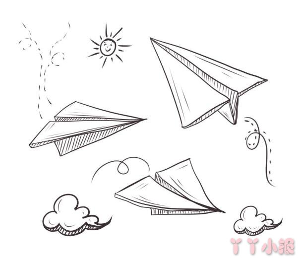 儿童纸飞机怎么画简单又漂亮