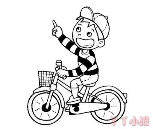 骑单车的小男孩简笔画怎么画简单好看