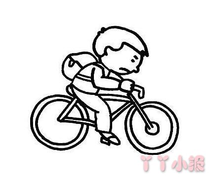 骑单车的小男孩简笔画怎么画简单好看