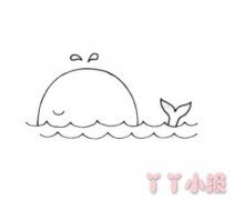 幼儿园喷水小鲸鱼怎么画带步骤简单又可爱