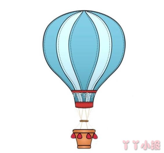 蓝色热气球怎么画简笔画图片