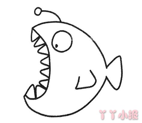  灯笼鱼简笔画图片 灯笼鱼的画法图解教程