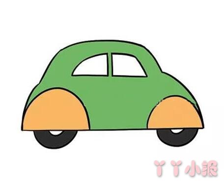  小汽车简笔画涂色 小汽车的画法图解教程简单