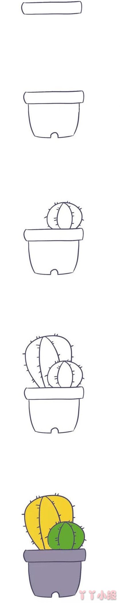 仙人球简笔画图片怎么画 仙人球的画法教程
