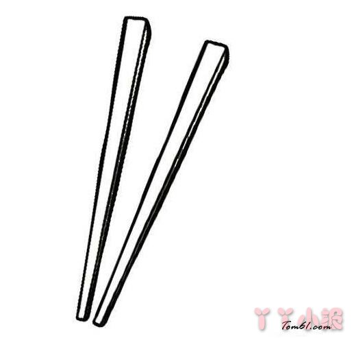 一双筷子物品简笔画图片怎么画