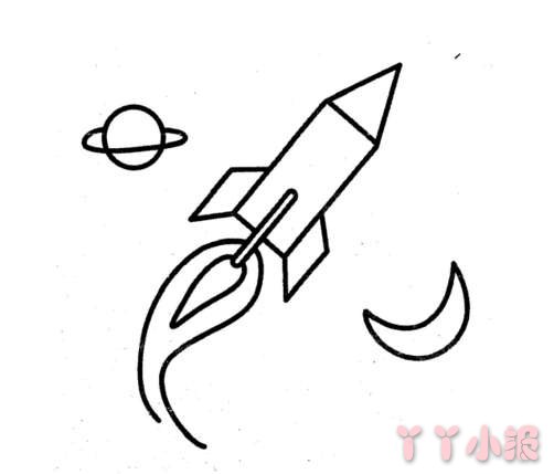 如何画火箭发射简笔画图片简单又漂亮