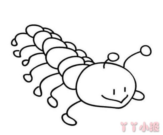 如何画卡通蜈蚣简笔画教程简单又可爱