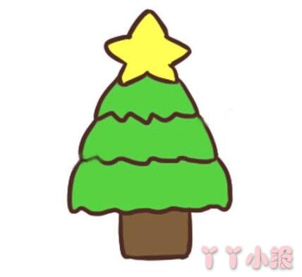 涂色圣诞树简笔画怎么画简单又漂亮带步骤