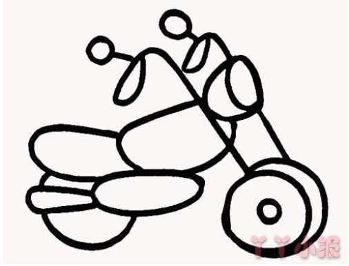  怎么画摩托车简笔画步骤教程简单又好看