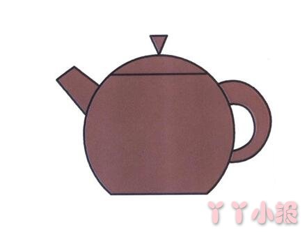  茶壶的画法步骤教程涂色简单又好看