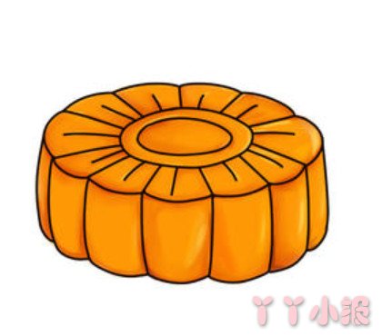 中秋节月饼简笔画涂色简单又漂亮