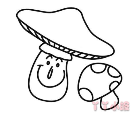 卡通蘑菇简笔画图片 涂色蘑菇怎么画