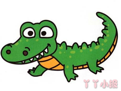卡通鳄鱼简笔画图片 涂颜色鳄鱼怎么画