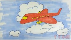 卡通飞机怎么画带步骤 涂色飞机简笔画