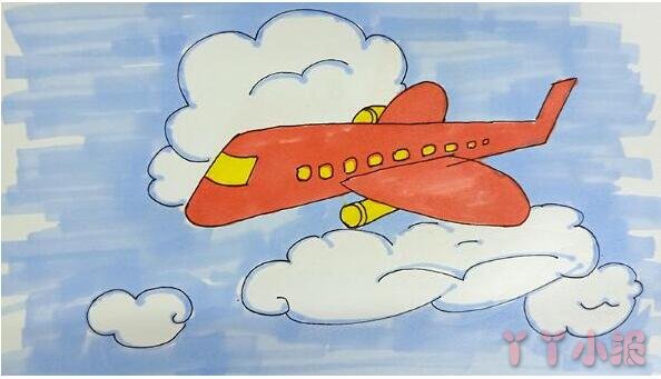 一步一步教你画简单飞机简笔画教程涂颜色漂亮