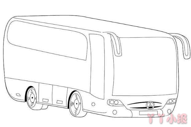 儿童简单大巴车的画法步骤简笔画教程