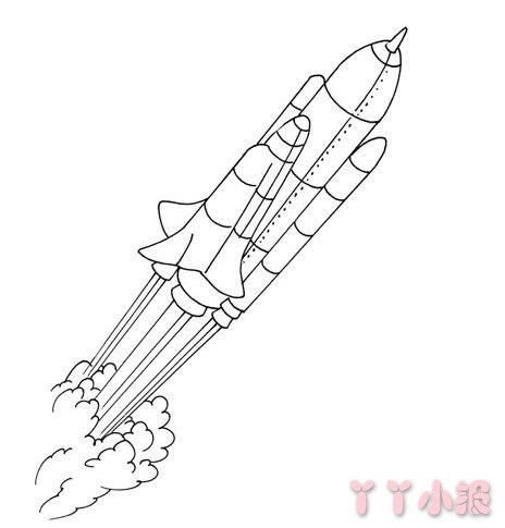 火箭发射怎么画好看 火箭发射简笔画图片