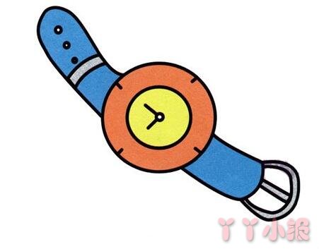 幼儿园手表的画法步骤教程涂颜色简单好看