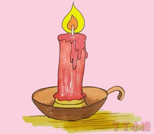 儿童蜡烛手绘怎么画涂颜色简单漂亮步骤图